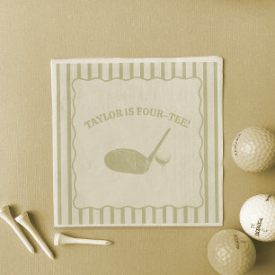 Servilleta De Papel Fiesta temática de golf con rayas verdes y crema