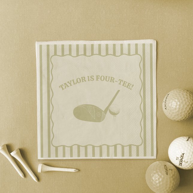 Servilleta De Papel Fiesta temática de golf con rayas verdes y crema (Subido por el creador)