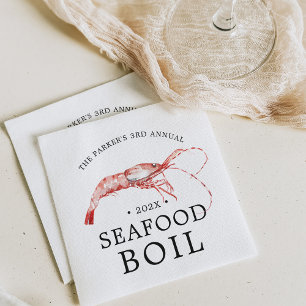 Servilleta De Papel Fiesta temática de mariscos/boil de camarones