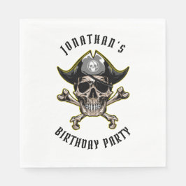 Servilleta De Papel Fiesta temática pirata para adultos BLANCO