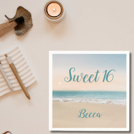Servilleta De Papel Fiesta temática sencilla dulce de 16 Beach