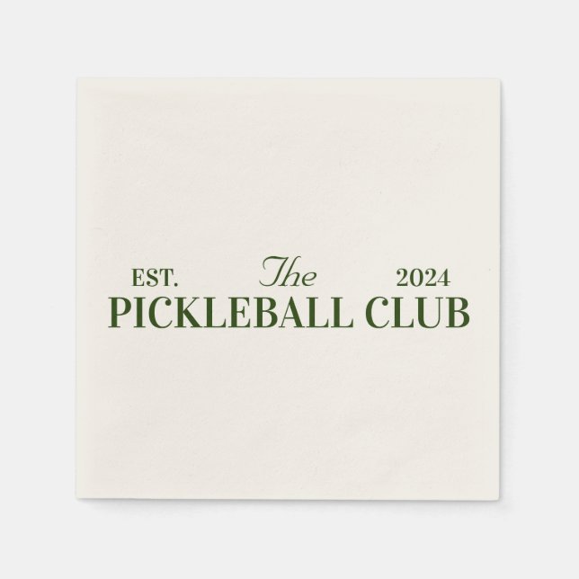 Servilleta De Papel fiesta temático del club de pickleball (Anverso)