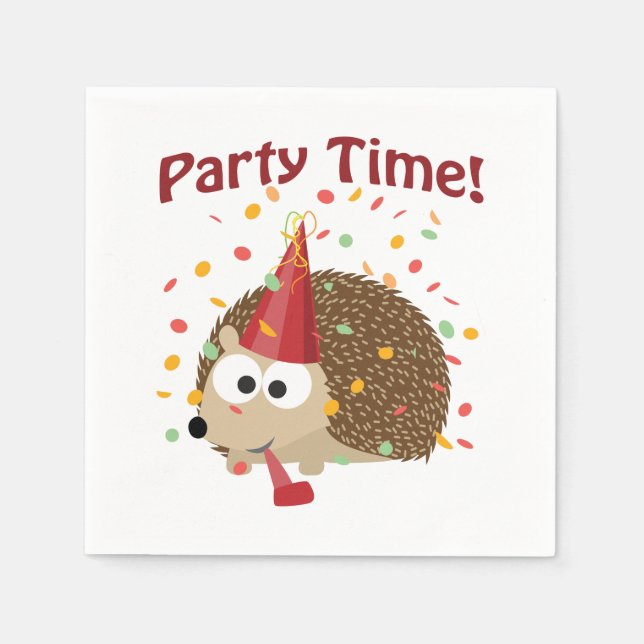 Servilleta De Papel Fiesta Time Confetti Hedgeho (Anverso)