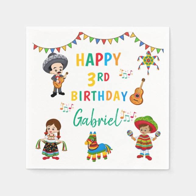 Servilleta De Papel Fiesta, toallas fiestas de cumpleaños para niños d (Anverso)