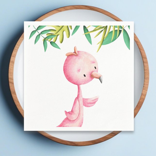 Servilleta De Papel Fiesta tropical agudo rosado de flamenco de verano (Subido por el creador)