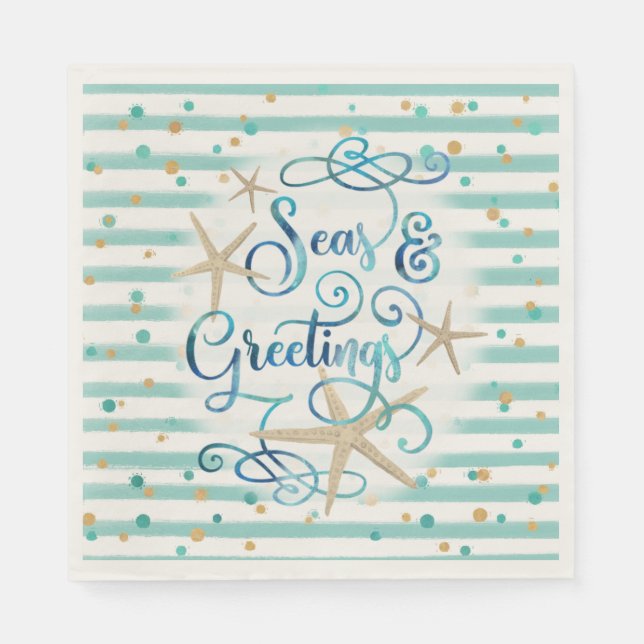 Servilleta De Papel Fiesta tropical de "SEAson's Greetings" (Anverso)