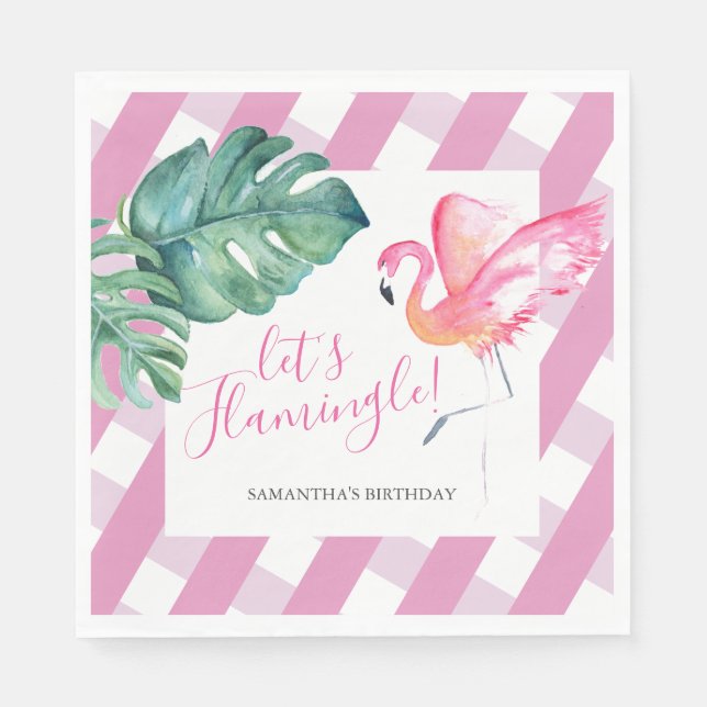 Servilleta De Papel Fiesta Tropical Personalizado Nápoles de Cumpleaño (Anverso)