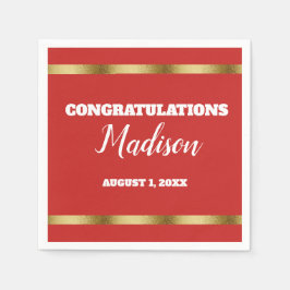 Servilleta De Papel Fiesta Trunk Personalizado de Oro Rojo