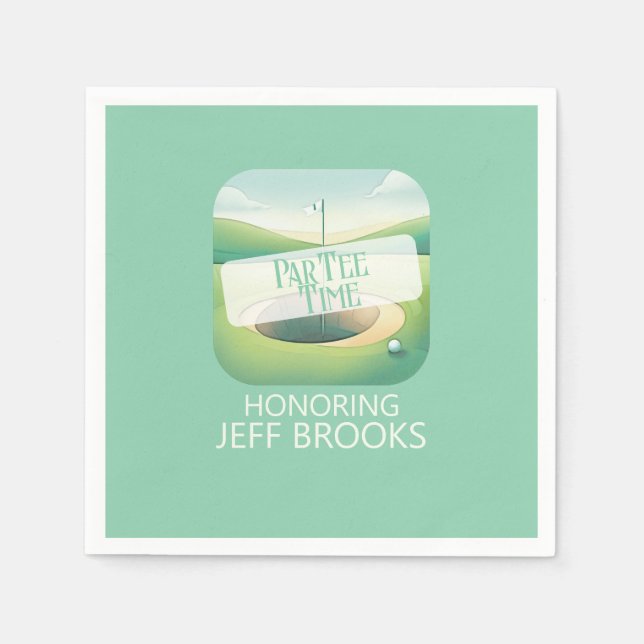 Servilleta De Papel Fiesta verde del tema del golf (Anverso)