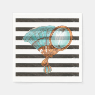 Servilleta De Papel Fiesta Vintage Black and White Strike