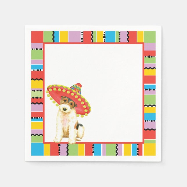 Servilleta De Papel Fiesta Wire Fox Terrier (Anverso)