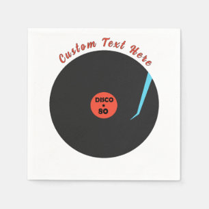 Servilleta De Papel Fiestas de música retro con texto Personalizado
