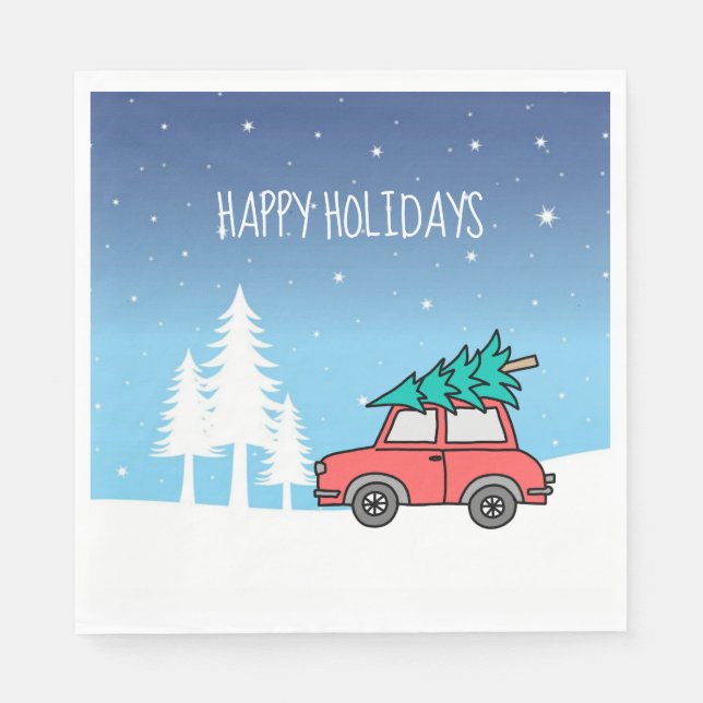 Servilleta De Papel Fiestas de Navidad Papel de almuerzo (Anverso)