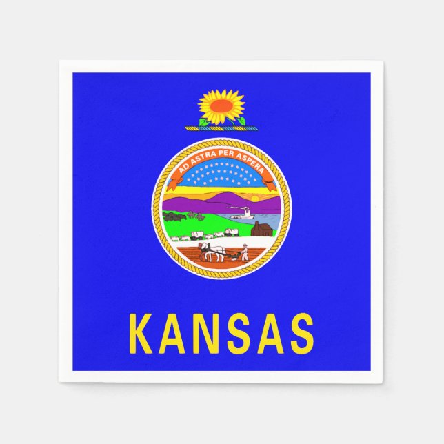Servilleta De Papel Fiestas de papel de bandera de Kansas (Anverso)