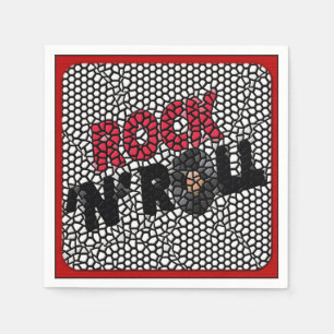Servilleta De Papel Fiestas Retro de Rock y Rollo Mosaico