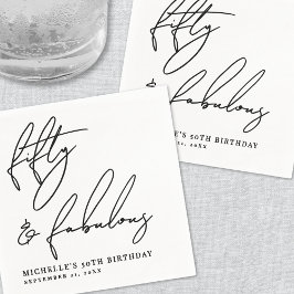 Servilleta De Papel Fifty And Fabulous 50th Birthday Party