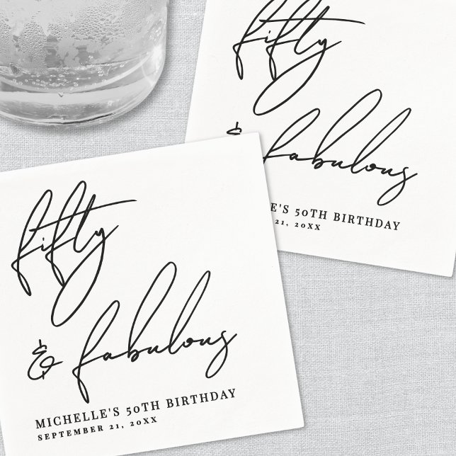Servilleta De Papel Fifty And Fabulous 50th Birthday Party (Fifty And Fabulous 50th Birthday Party Napkins)