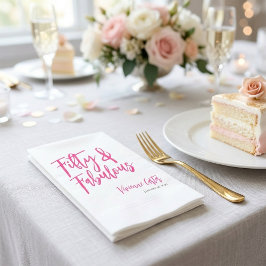 Servilleta De Papel Fifty and Fabulous Name Date 50th Birthday Party