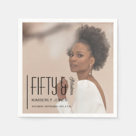 Servilleta De Papel Fifty and Fabulous Photo 50th Birthday Party