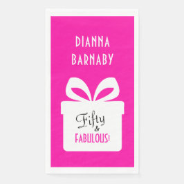 Servilleta De Papel Fifty & FABULOUS! Girly Hot Pink Birthday Party