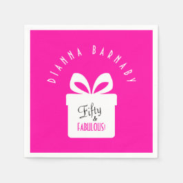 Servilleta De Papel Fifty & FABULOUS! Girly Pink Birthday Party