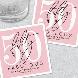 Servilleta De Papel Fifty Fabulous Pink 50th Birthday Party