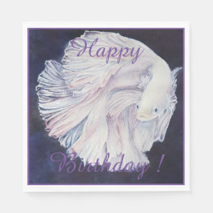 Servilleta De Papel Fighter Fish Happy Birthday Fiesta