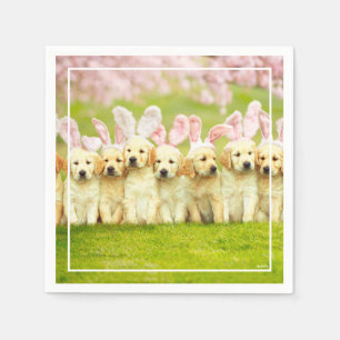 Servilleta De Papel Fila de conejitos cachorros
