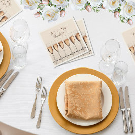 Servilleta De Papel Fila de lentes de champán rosado en servilletas bo