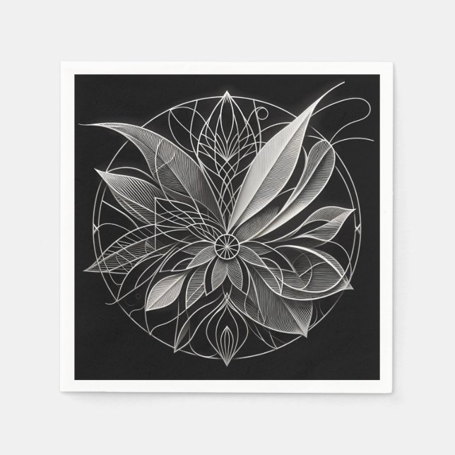 Servilleta De Papel Filigree Floral Mandala (Anverso)