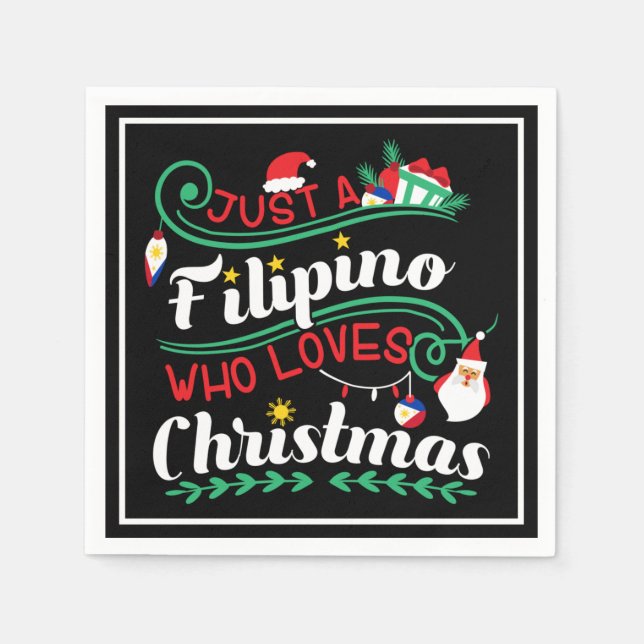 Servilleta De Papel Filipinas - Filipino que ama a los Navidades (Anverso)