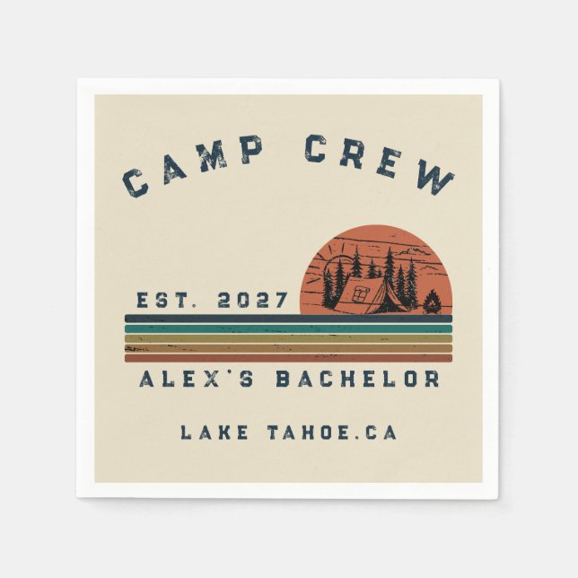 Servilleta De Papel Fin de semana de camping personalizado para desped (Anverso)