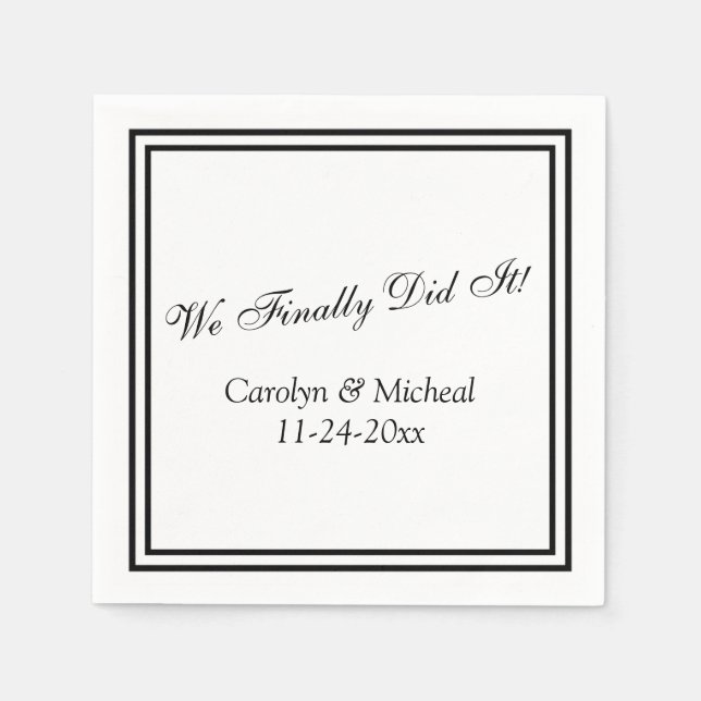 Servilleta De Papel Finalmente lo hicimos Personalizado compromiso o B (Anverso)