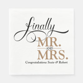 Servilleta De Papel Finalmente Sr. y Sra. Wedding Cocktail