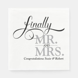 Servilleta De Papel Finalmente Sr. y Sra. Wedding Cocktail