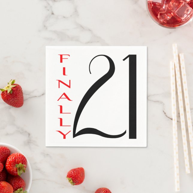 Servilleta De Papel Finalmente veintiún años de edad cumpleaños número (In situ)