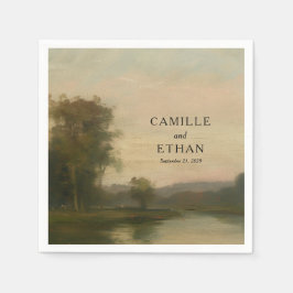 Servilleta De Papel Fine Art Landscape Wedding Napkins
