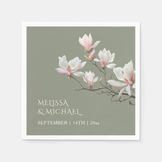 Servilleta De Papel Fine Art Magnolia Wedding  (Anverso)