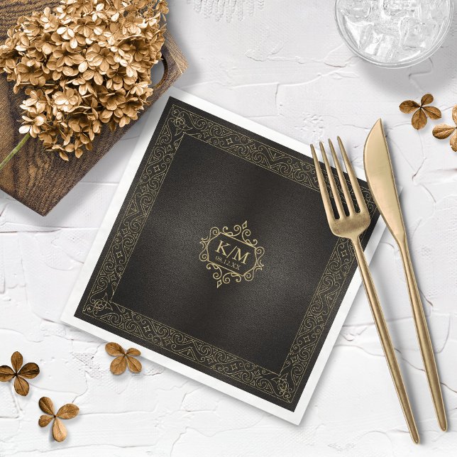 Servilleta De Papel Fine Filigree Gold Border Wedding ID871 (Subido por el creador)