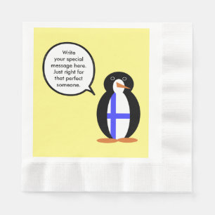 Servilleta De Papel Finlandia Hablando Sra. Pingüino Personalizado