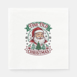 Servilleta De Papel Finold Navidad Santa Claus Árboles Copos de nieve