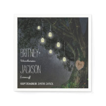 Firefly Mason Jar Oak Tree Boda Napkins