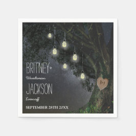 Servilleta De Papel Firefly Mason Jar Oak Tree Boda Napkins