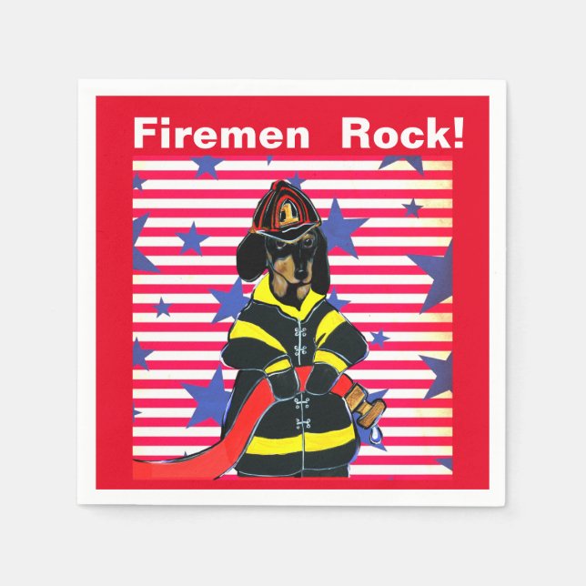SERVILLETA DE PAPEL FIREMAN DACHSHUND (Anverso)