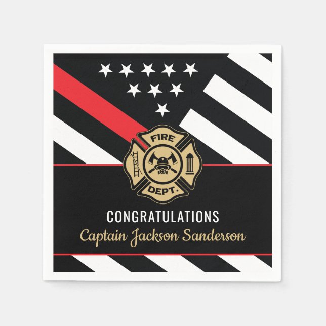 Servilleta De Papel Fireman Fire Department Firefighter Retirement (Anverso)