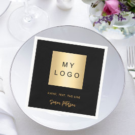 Servilleta De Papel Firma del logo comercial de la barra del café negr