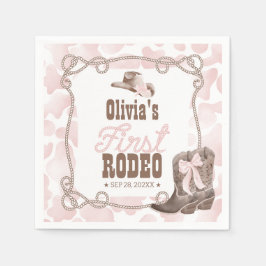 Servilleta De Papel First Rodeo 1st Birthday Dusty Pink