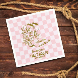 Servilleta De Papel First Rodeo Floral Cowboy Boots 1st Birthday