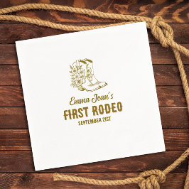 Servilleta De Papel First Rodeo Floral Cowboy Boots 1st Birthday