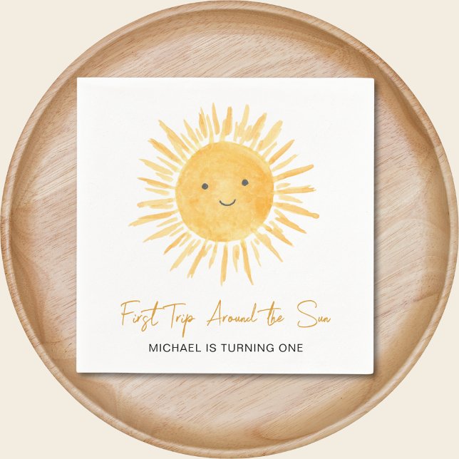 Servilleta De Papel First Trip Around The Sun Boys 1st Birthday Party (Subido por el creador)